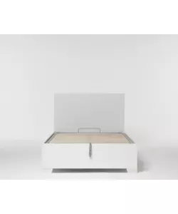 LETTO PIAZZA E MEZZA CONTENITORE CON PIEDINI "HI BOX" BIANCO 120X190 CM